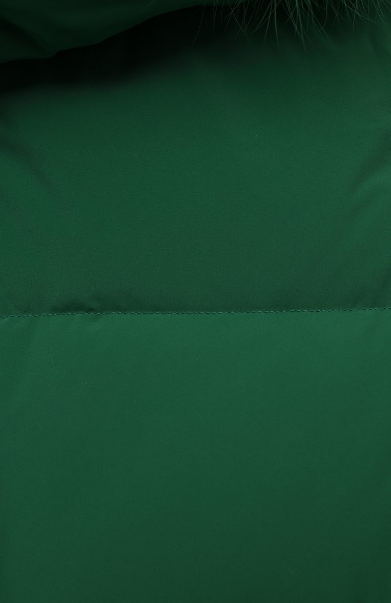 Детская пуховая куртка YVES SALOMON ENFANT зеленого цвета, арт. 23WEM013XXDOXW | Фото 3 (Девочки Кросс-КТ: Пуховик-верхняя одежда; Рукава: Длинные; Материал внешний: Синтетический материал; Материал сплава: Проставлено; Материал подклада: Синтетический материал; Драгоценные камни: Прост�авлено; Материал утеплителя: Пух и перо)