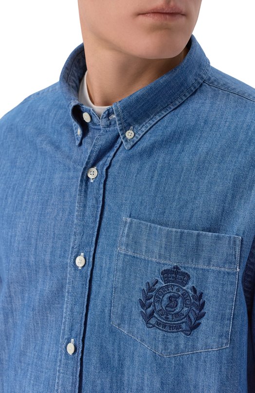 Джинсовая рубашка Sporty and Rich SI02865243BL26 Голубой  SI02865243BL26 Фото 5