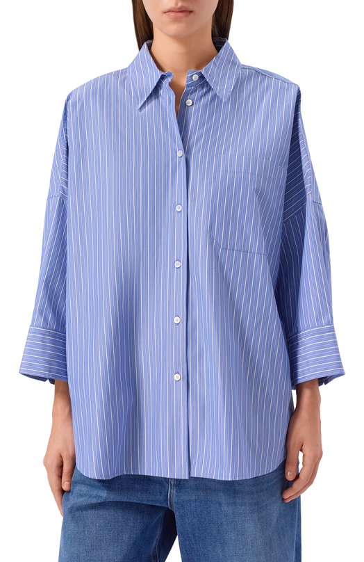 Хлопковая рубашка Weekend Max Mara ZAV0RRA Синий  ZAV0RRA Фото 3