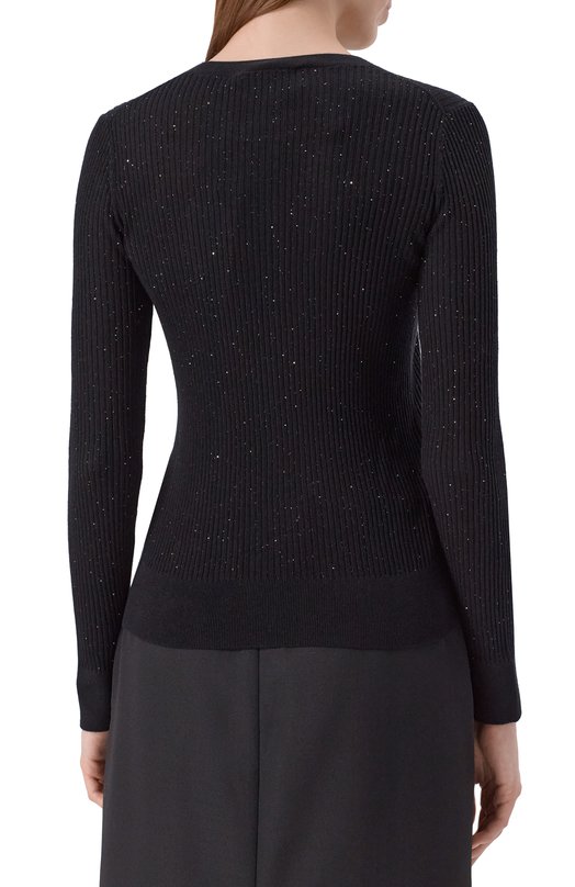 Пуловер из шелка и шерсти Max Mara Studio MARABU Чёрный  MARABU Фото 4