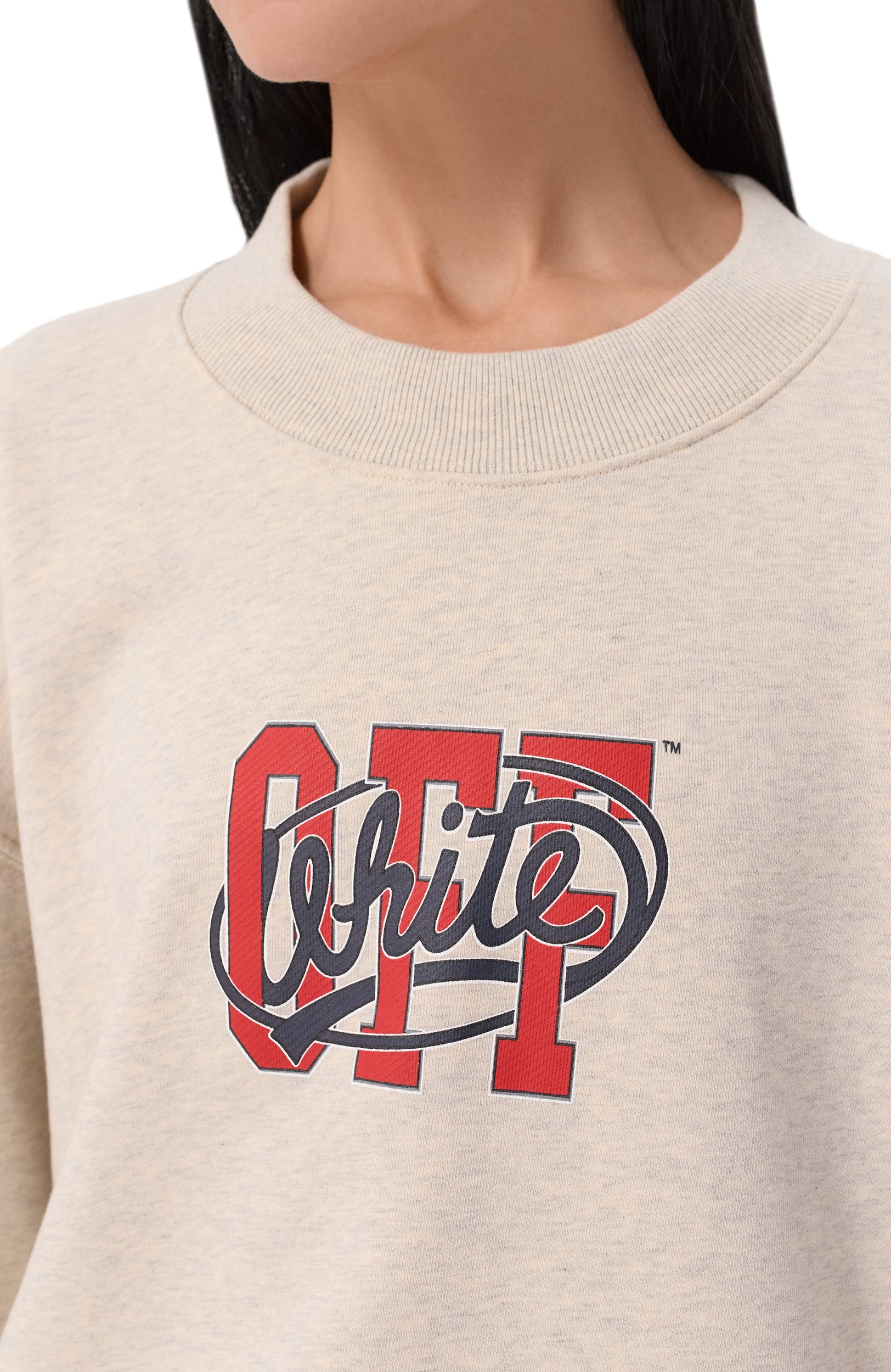 Хлопковый свитшот OFF-WHITE светло-бежевого цвета по цене 59500 руб., арт. 2FE00513T, фото 5 Хлопковый свитшот OFF-WHITE, арт. 2FE00513T, фото 5