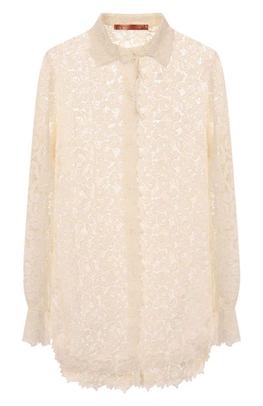 Хлопковая блузка Ermanno Scervino D464K616HGJ Кремовый D464K616HGJ