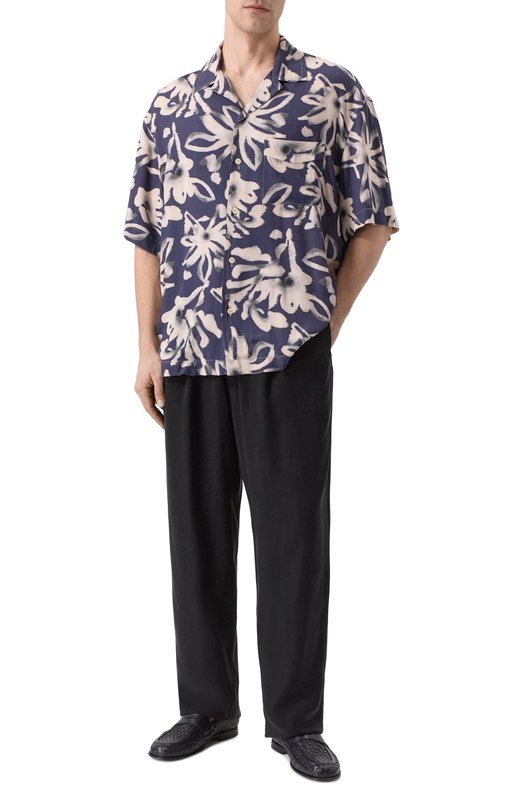 Рубашка из вискозы Laneus S6LAMASI077 Синий  S6LAMASI077 Фото 2