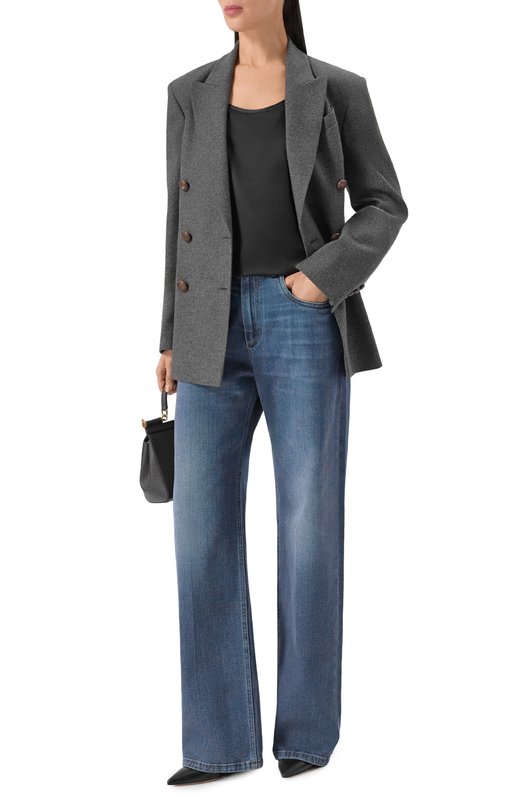 Атласный топ Brunello Cucinelli M0C59DE330 Чёрный  M0C59DE330 Фото 2