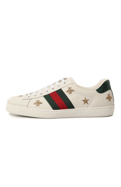 Комбинированные кеды new ace GUCCI белого цвета по цене 90720 руб., арт. 386750 A38F0, фото 4 Комбинированные кеды new ace GUCCI, арт. 386750 A38F0, фото 4