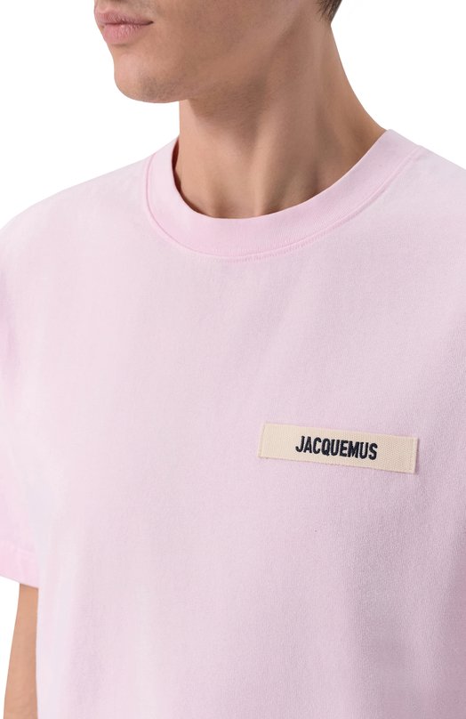 Хлопковая футболка Jacquemus 25HTSM00133/AJ00226 Розовый  25HTSM00133/AJ00226 Фото 5