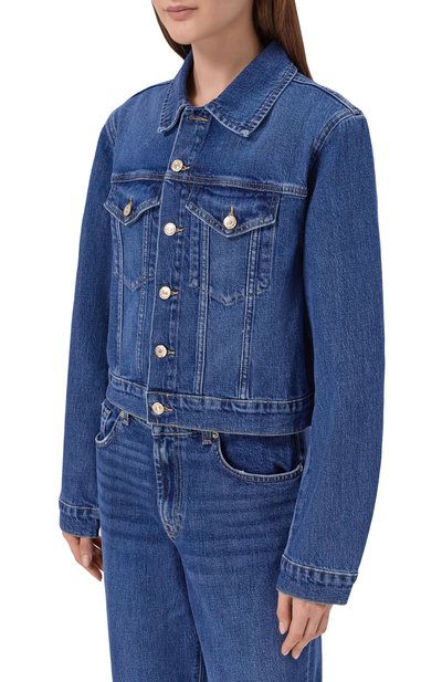 Джинсовая куртка 7 FOR ALL MANKIND синего цвета по цене 38100 руб., арт. 7UCY0C10-3NL, фото 3 Джинсовая куртка 7 FOR ALL MANKIND, арт. 7UCY0C10-3NL, фото 3