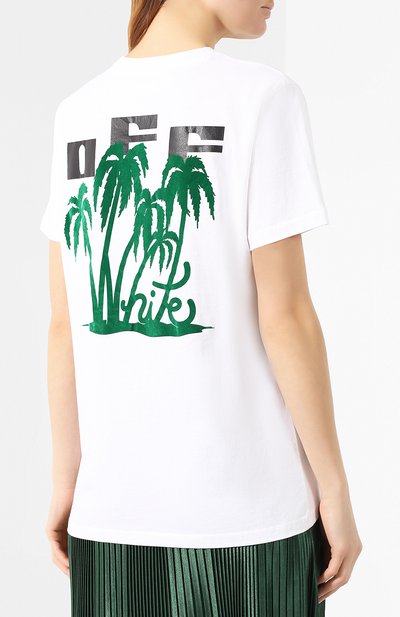 Хлопковая футболка OFF-WHITE белого цвета по цене 19250 руб., арт. 0WAA049R19B070450140, фото 4 Хлопковая футболка OFF-WHITE, арт. 0WAA049R19B070450140, фото 4
