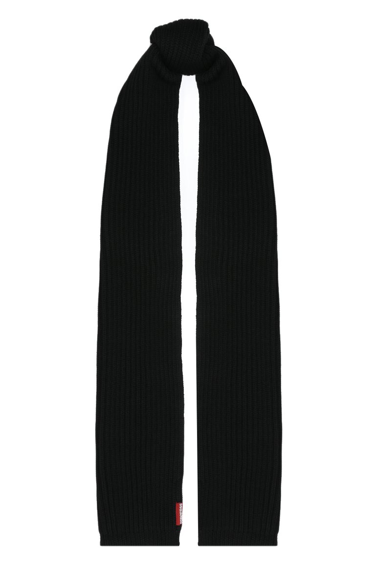 Женская комплект из шапки и шарфа DSQUARED2 черного цвета, арт. KNW0065/01W06757 | Фото 5 (Нос: Не проставлено; Материал: Текстиль, Шерсть)