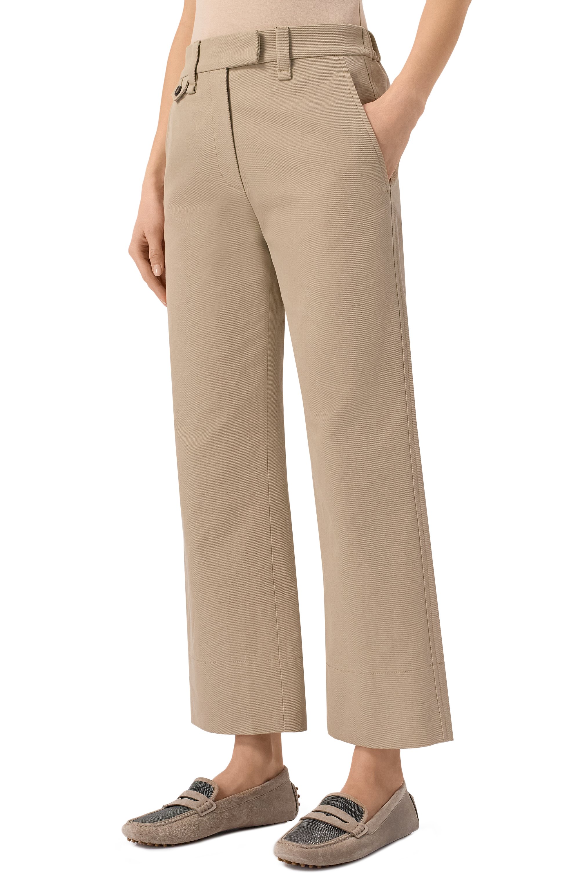 Брюки из хлопка и льна BRUNELLO CUCINELLI бежевого цвета по цене 171000 руб., арт. ML145P8833, фото 3 Брюки из хлопка и льна BRUNELLO CUCINELLI, арт. ML145P8833, фото 3