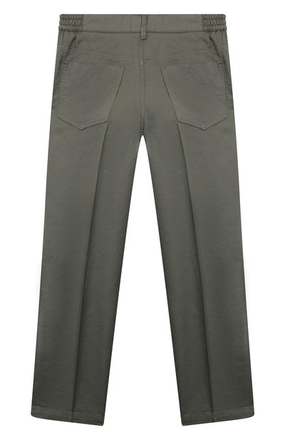 Брюки из хлопка и льна STEFANO RICCI JUNIOR хаки цвета по цене 89200 руб., арт. Y1T3100300/P0E, фото 2 Брюки из хлопка и льна STEFANO RICCI JUNIOR, арт. Y1T3100300/P0E, фото 2