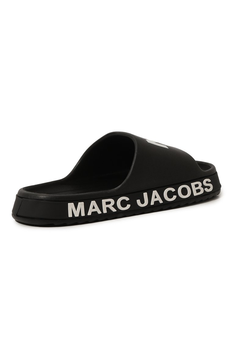 Детские шлепанцы MARC JACOBS (THE) черного цвета, арт. W60131/27-35 | Фото 3 (Материал внутренний: Текстиль; Материал внешний: Экокожа; Нос: Не проставлено; Материал сплава: Проставлено)