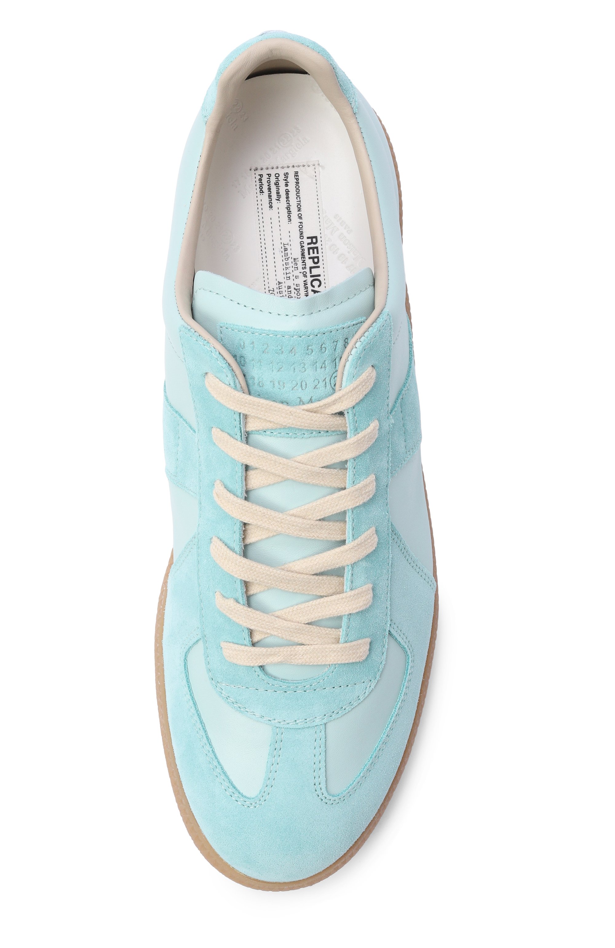 Кожаные кеды replica MAISON MARGIELA бирюзового цвета по цене 81850 руб., арт. S57WS0236/P1895, фото 5 Кожаные кеды replica MAISON MARGIELA, арт. S57WS0236/P1895, фото 5