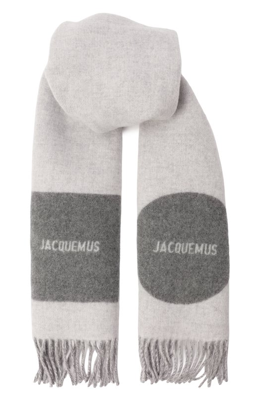 Шерстяной шарф Jacquemus 24HACU00579/A0T4044 Серый 24HACU00579/A0T4044