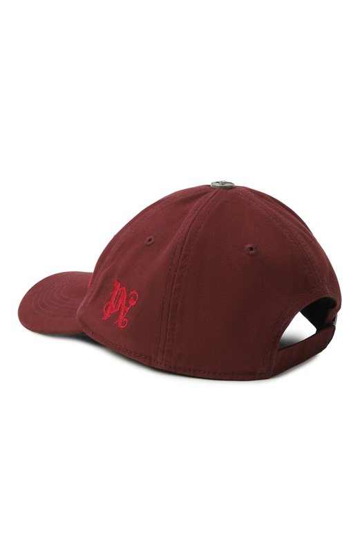 Хлопковая бейсболка Palm Angels PWLB032F25FAB003 Бордовый  PWLB032F25FAB003 Фото 2