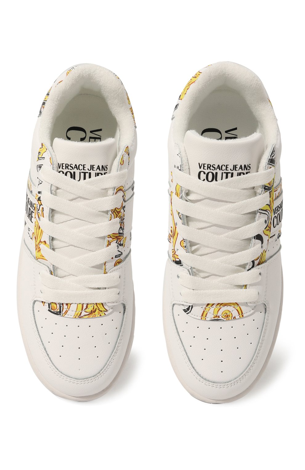 Кожаные кеды VERSACE JEANS COUTURE белого цвета по цене 22300 руб., арт. 74VA3SJ7/ZP208/35, фото 4 Кожаные кеды VERSACE JEANS COUTURE, арт. 74VA3SJ7/ZP208/35, фото 4