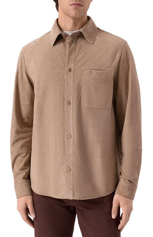 Замшевая куртка-рубашка Stefano Ricci M7J5100281/SUESN4 Коричневый  M7J5100281/SUESN4 Фото 3