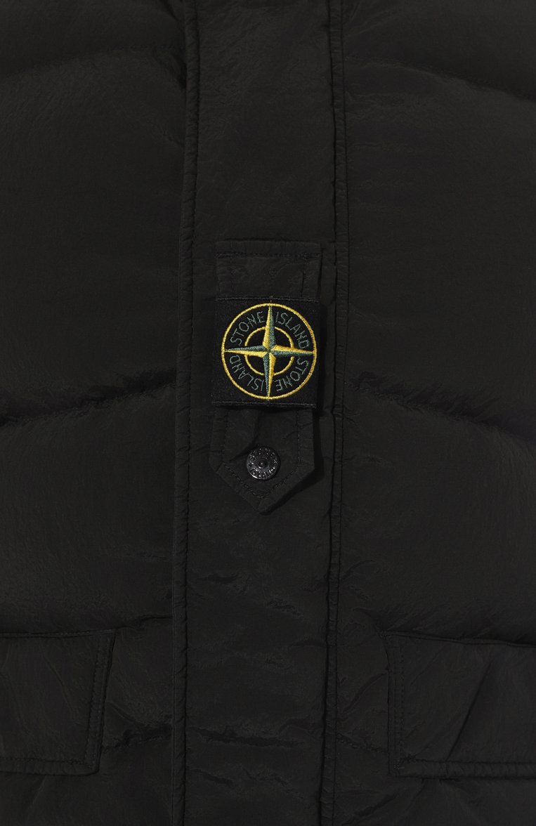 Мужской пуховый жилет STONE ISLAND черного цвета, арт. 7915G1119 | Фото 5 (Мужское Кросс-КТ: жилеты-объемные; Материал внешний: Синтетический материал; Материал сплава: Проставлено; Драгоценные камни: Проставлено; Длина (верхняя одежда): Короткие; Стили: Кэжуэл)