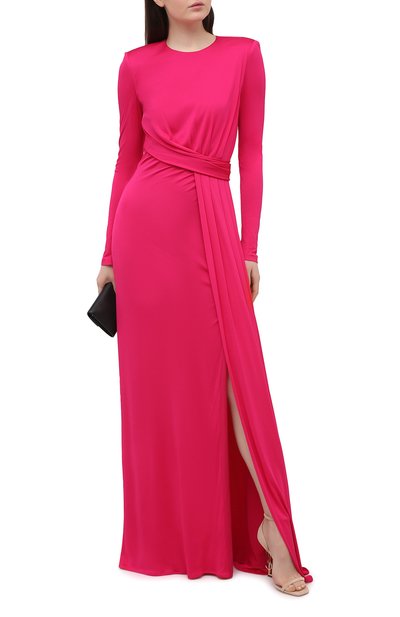 Платье из вискозы ALEXANDER MCQUEEN фуксия цвета по цене 359500 руб., арт. 645893/QLAA0, фото 2 Платье из вискозы ALEXANDER MCQUEEN, арт. 645893/QLAA0, фото 2