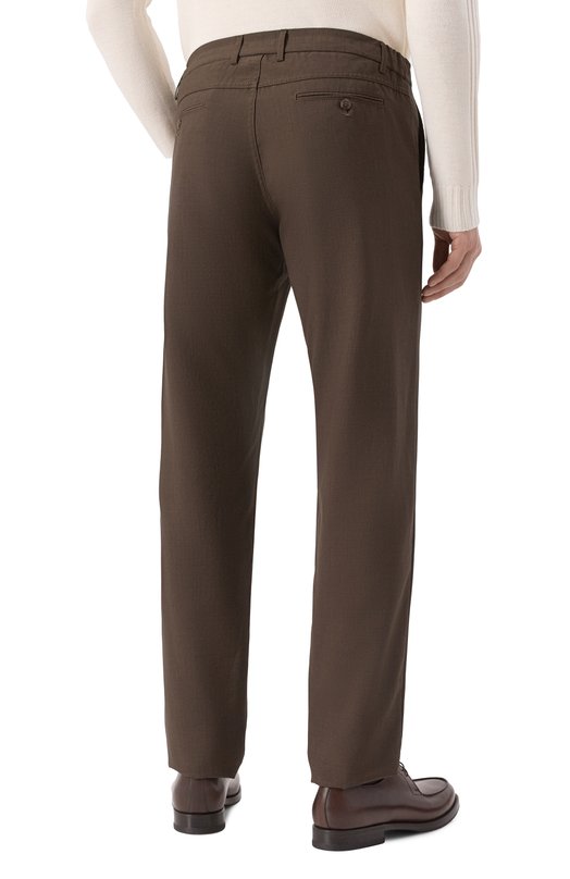 Шерстяные брюки Canali V1659/AR05087 Коричневый  V1659/AR05087 Фото 4