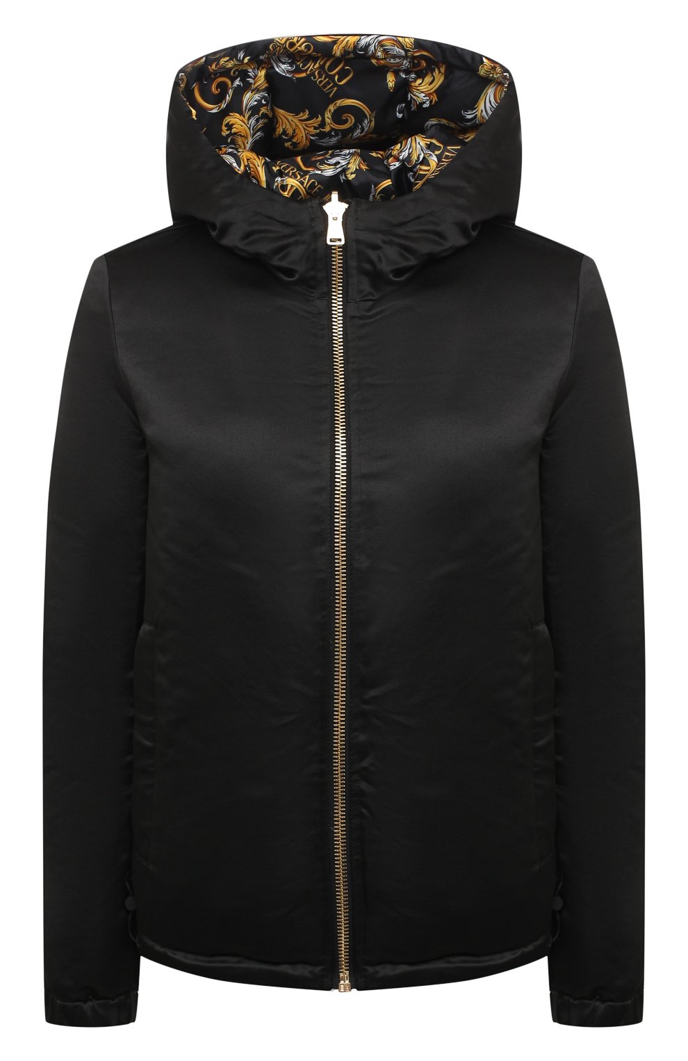 Пуховая куртка VERSACE JEANS COUTURE черного цвета по цене 68150 руб., арт. E5HZA959-ZDP409/25131, фото 1 Пуховая куртка VERSACE JEANS COUTURE, арт. E5HZA959-ZDP409/25131, фото 1