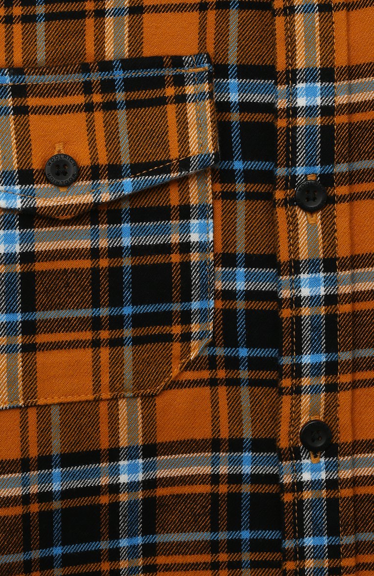 Детская хлопковая рубашка WOOLRICH оранжевого цвета, арт. CFWKSI0053MRUT3151 | Фото 3 (Рукава: Длинные; Материал внешний: Хлопок)