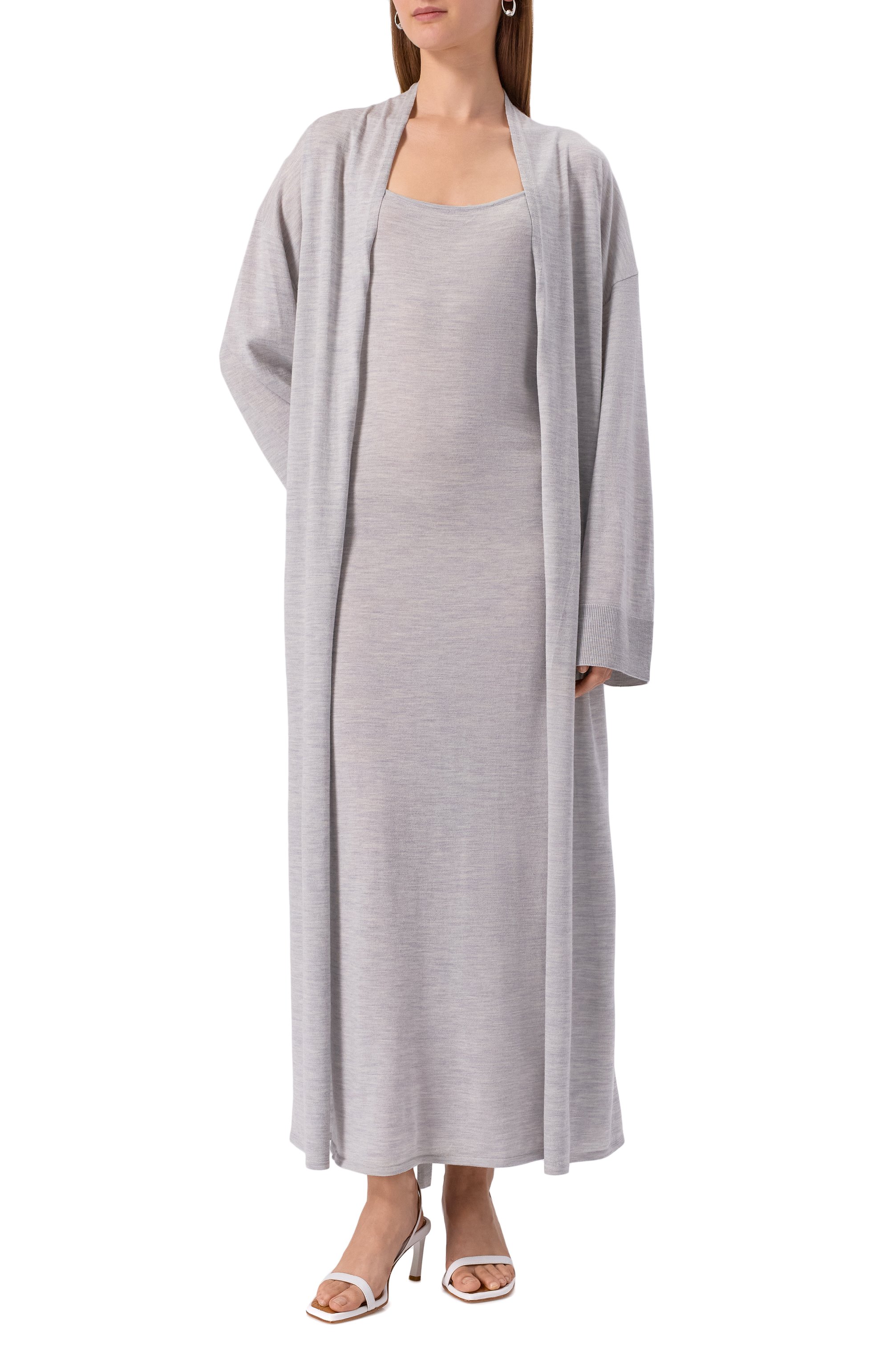 Кардиган из шерсти и шелка 12 STOREEZ серого цвета по цене 23000 руб., арт. 132112, фото 2 Кардиган из шерсти и шелка 12 STOREEZ, арт. 132112, фото 2