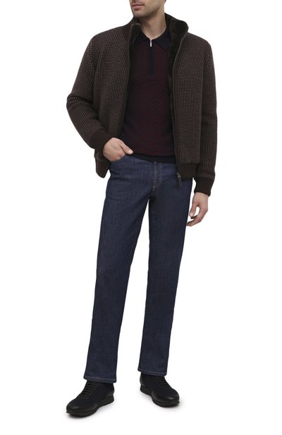 Комбинированные кроссовки BRIONI темно-синего цвета по цене 94500 руб., арт. QHL10L/09714, фото 2 Комбинированные кроссовки BRIONI, арт. QHL10L/09714, фото 2