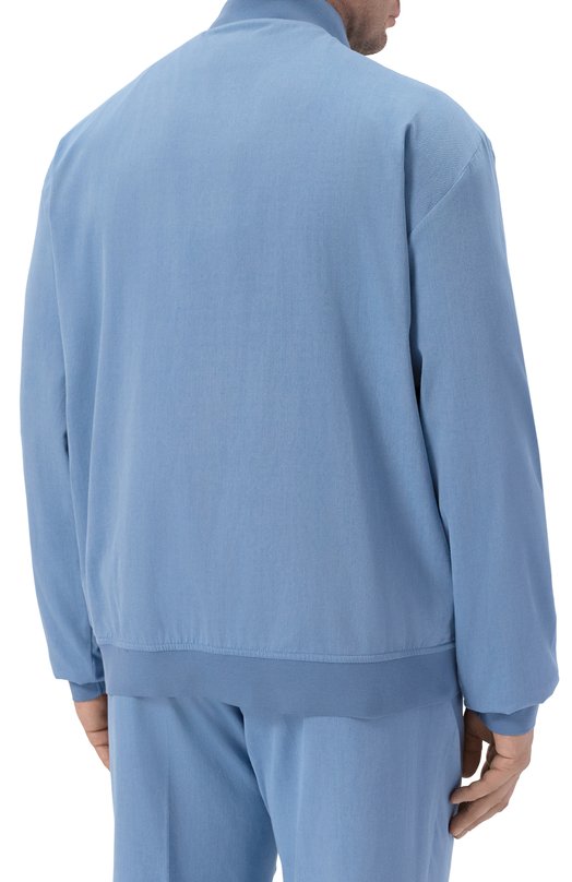 Хлопковый бомбер Kiton UG0001H0969503 Голубой  UG0001H0969503 Фото 4