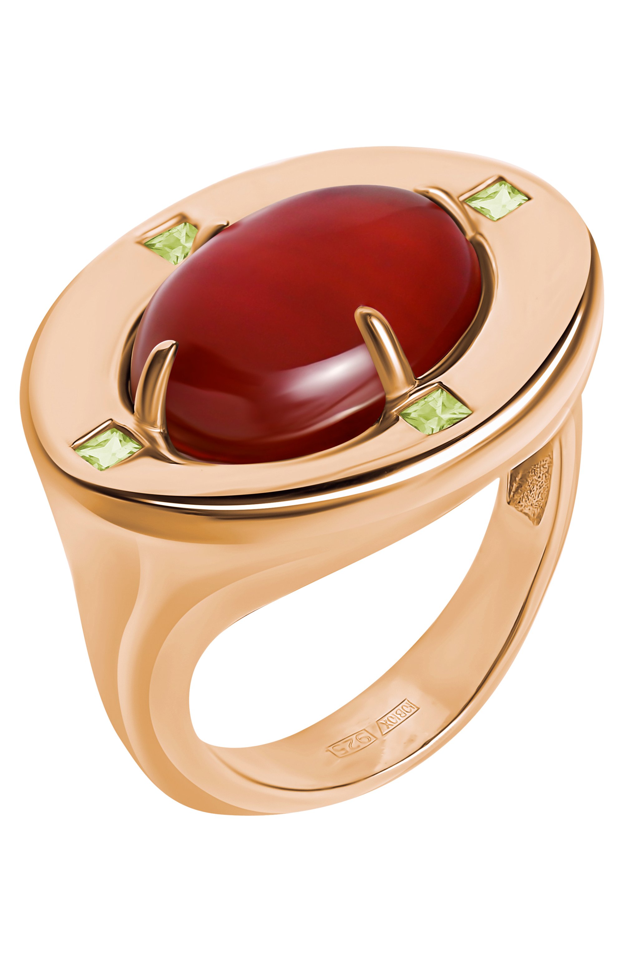 �Кольцо ai с сердоликом и хризолитами MOONKA, арт. ai-bg-r-sr, фото 3