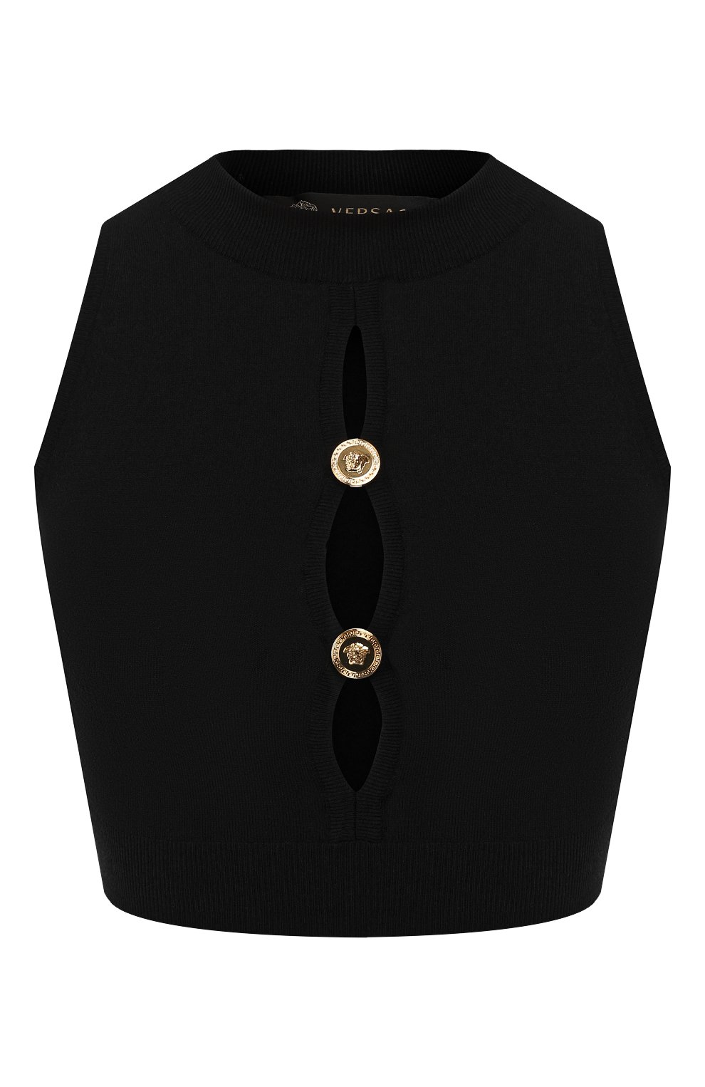 Топ VERSACE черного цвета по цене 71800 руб., арт. A83776/A230921, фото 1 Топ VERSACE, арт. A83776/A230921, фото 1