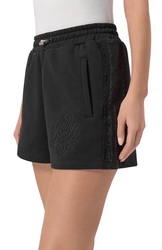 Хлопковые шорты Philipp Plein SAFC WJT2201 PTE003N Чёрный  SAFC WJT2201 PTE003N Фото 5