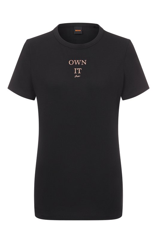 Хлопковая футболка BOSS Orange 50549192 Чёрный 50549192