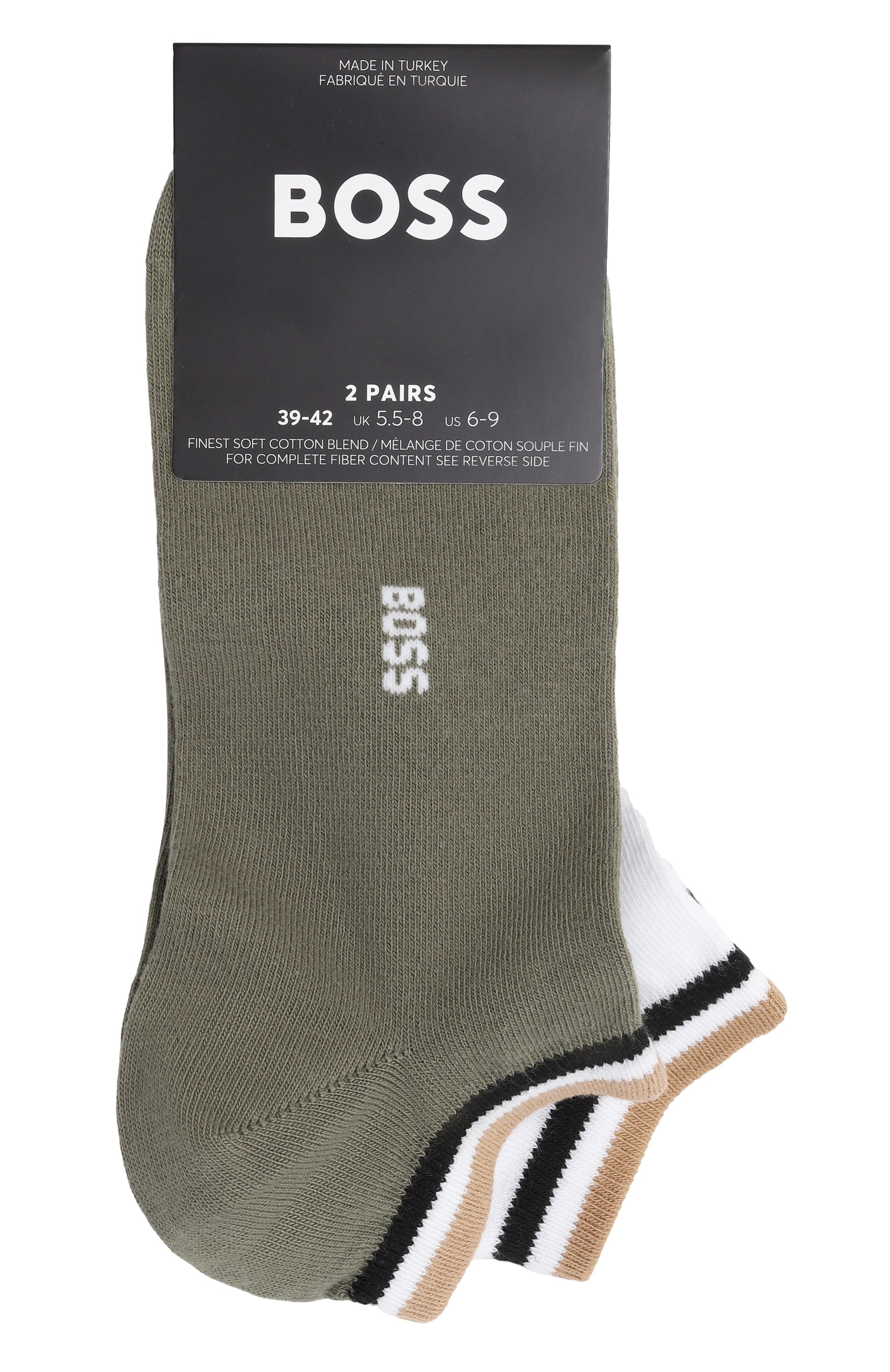 Комплект из двух пар носков BOSS светло-зеленого цвета по цене 1805 руб., арт. 50491192, фото 1 Комплект из двух пар носков BOSS, арт. 50491192, фото 1