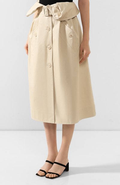 Хлопковая юбка JACQUEMUS бежевого цвета по цене 45950 руб., арт. 193SK02/30130, фото 3 Хлопковая юбка JACQUEMUS, арт. 193SK02/30130, фото 3