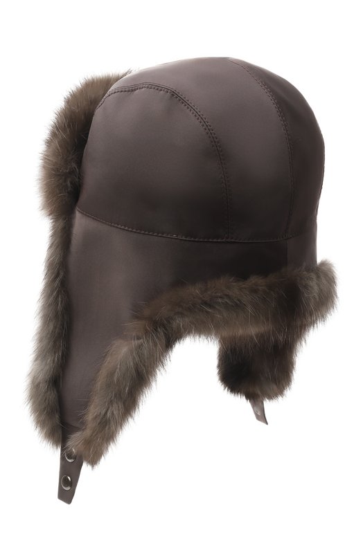 Шапка-ушанка с отделкой из соболя VICTORIA KUSENKOVA 330903504159 Коричневый  330903504159 Фото 2