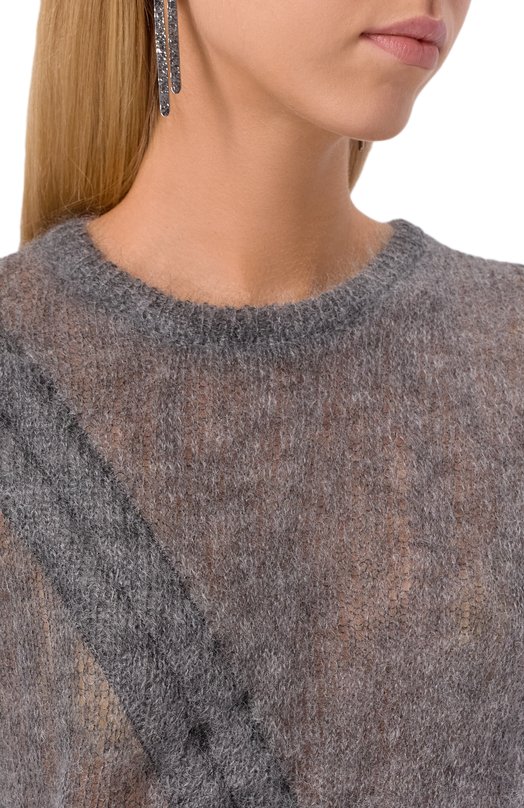 Пуловер из мохера и шелка Ann Demeulemeester B0013194/KN069 Серый  B0013194/KN069 Фото 5