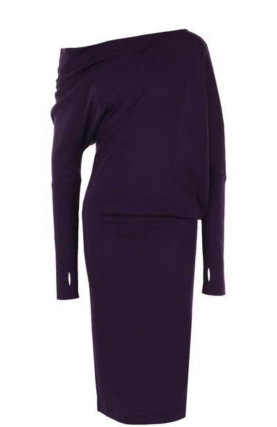 Женское кашемировое платье-миди с открытым плечом TOM FORD, арт. ACK145-YAX087