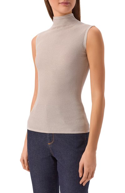 Шелковый топ COLOMBO бежевого цвета по цене 86250 руб., арт. MA04891/4-120AN, фото 3 Шелковый топ COLOMBO, арт. MA04891/4-120AN, фото 3