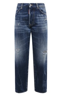 Женские джинсы DSQUARED2 синего цвета, арт. S72LB0720/S30891 | Фото 1 (Силуэт М (брюки): Прямые; Кросс-КТ: Деним; Длина (брюки, джинсы): Стандартные; Материал сплава: Проставлено; Материал внешний: Хлопок, Деним; Детали: Потертости; Драгоценные камни: Проставлено; Стили: Кэжуэл)