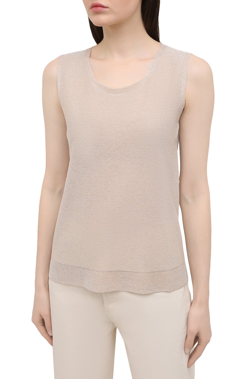 Топ из вискозы D.EXTERIOR бежевого цвета по цене 18200 руб., арт. 52368, фото 3 Топ из вискозы D.EXTERIOR, арт. 52368, фото 3