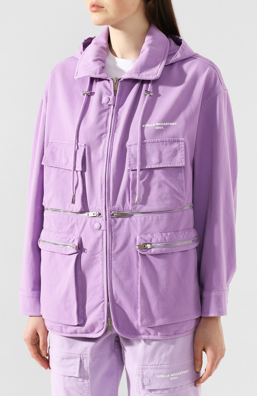 Хлопковая парка STELLA MCCARTNEY сиреневого цвета по цене 71900 руб., арт. 594981/SLA53, фото 3 Хлопковая парка STELLA MCCARTNEY, арт. 594981/SLA53, фото 3
