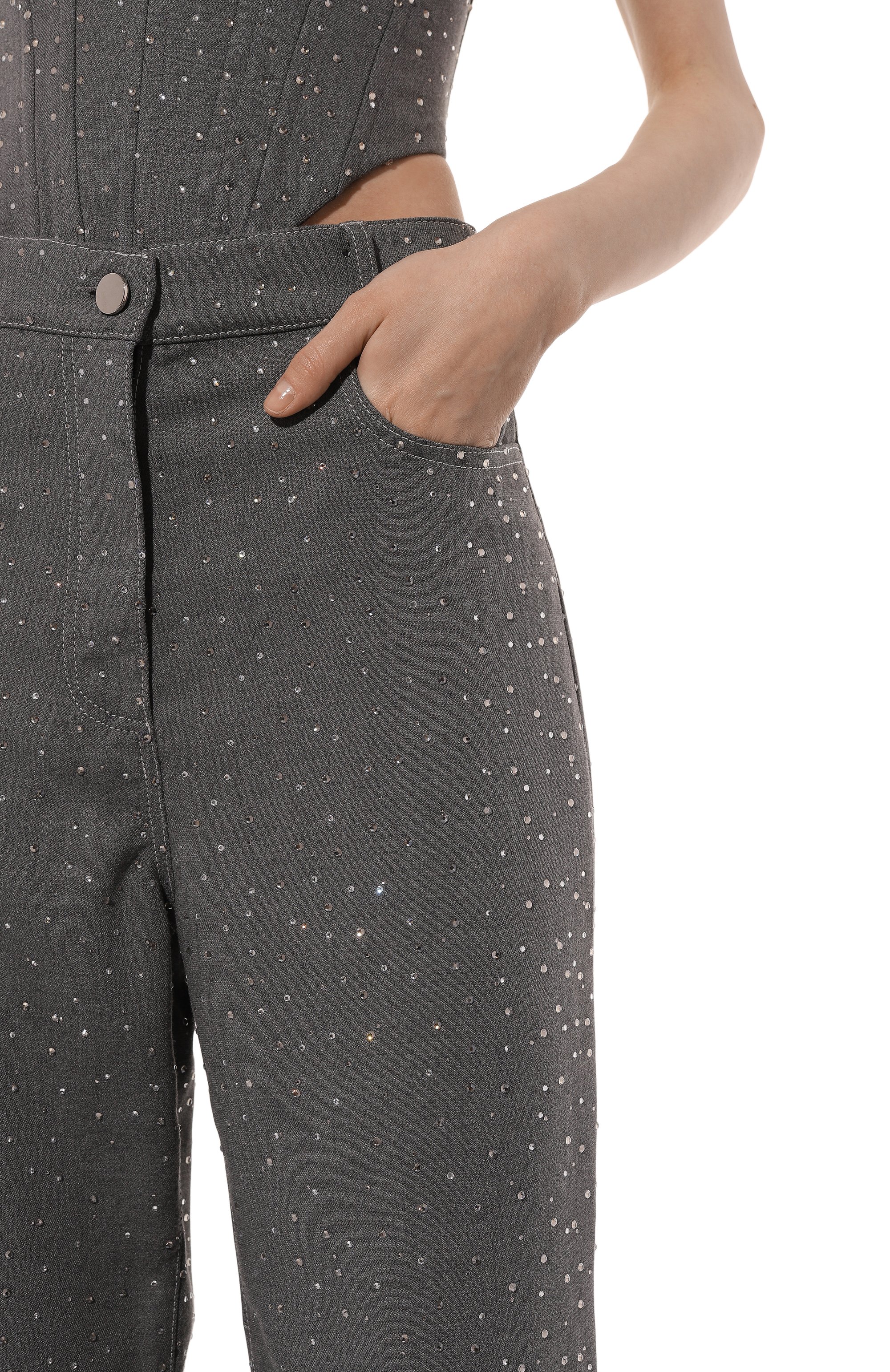 Джинсы с отделкой стразами ALINE, арт. AL112301, фото 5