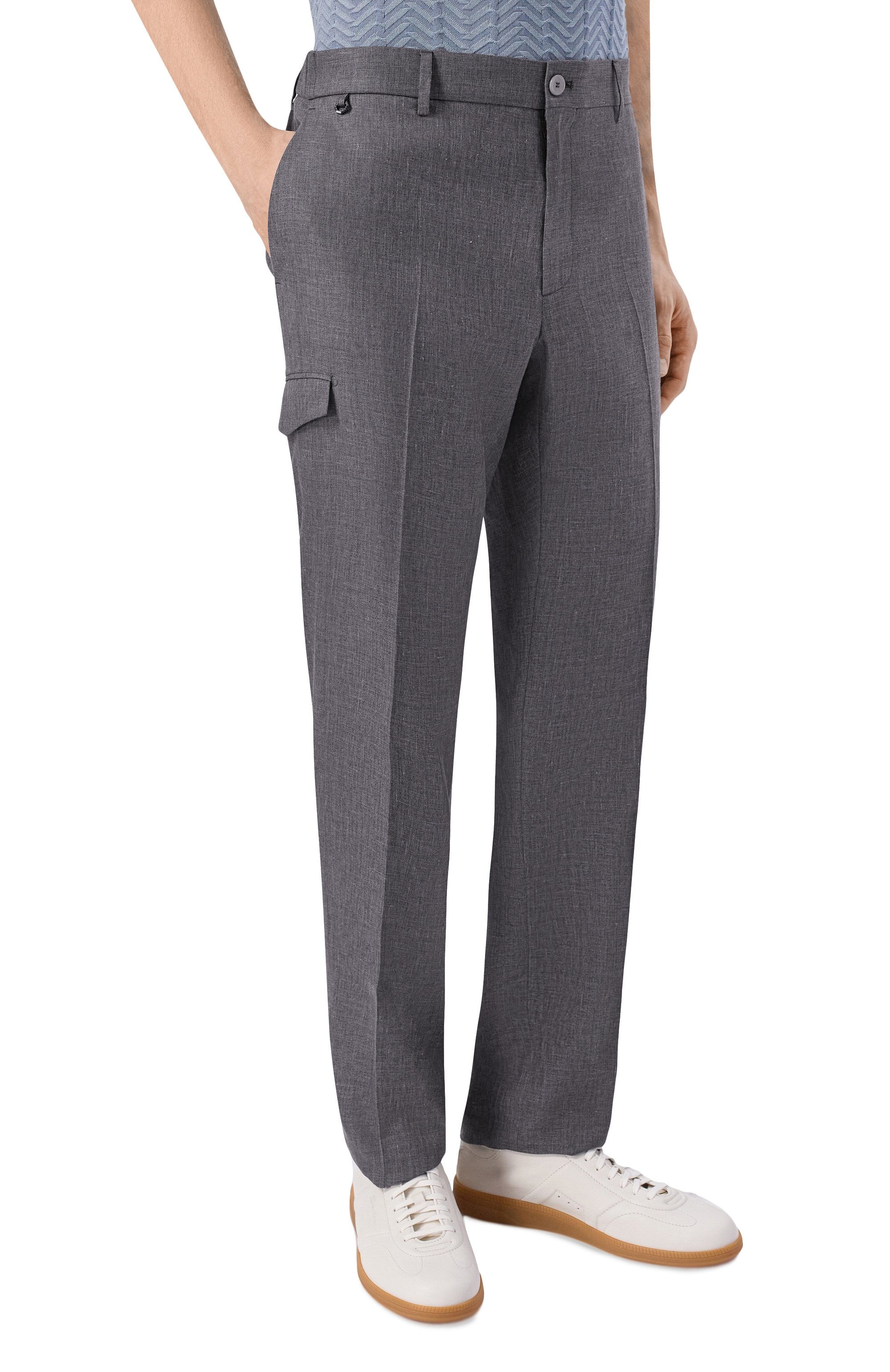 Брюки-карго изо льна и шерсти STEFANO RICCI, арт. M1T6100142/B127HA, фото 3