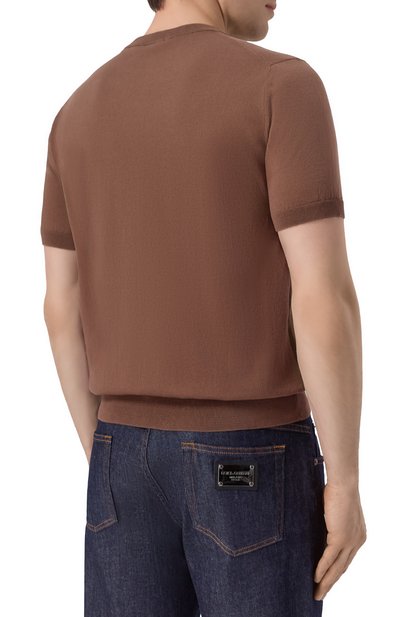 Хлопковый джемпер BRIONI коричневого цвета по цене 95100 руб., арт. UMR00L/PCK17, фото 4 Хлопковый джемпер BRIONI, арт. UMR00L/PCK17, фото 4