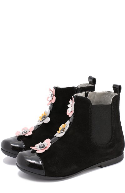 Полусапоги из замши с цветочной аппликацией FENDI, арт. JFR060/2FC/28-36, фото 1