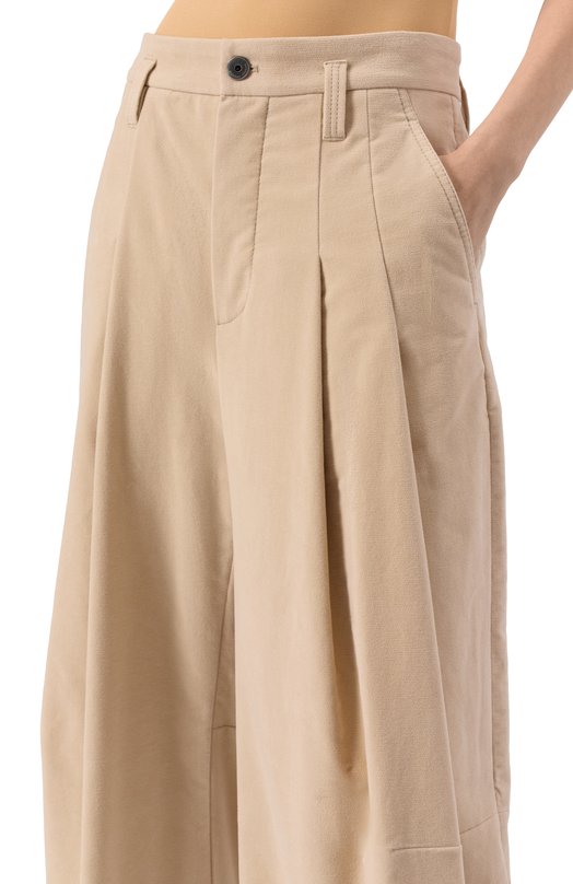 Хлопковые брюки Brunello Cucinelli MB152P9022 Бежевый  MB152P9022 Фото 5