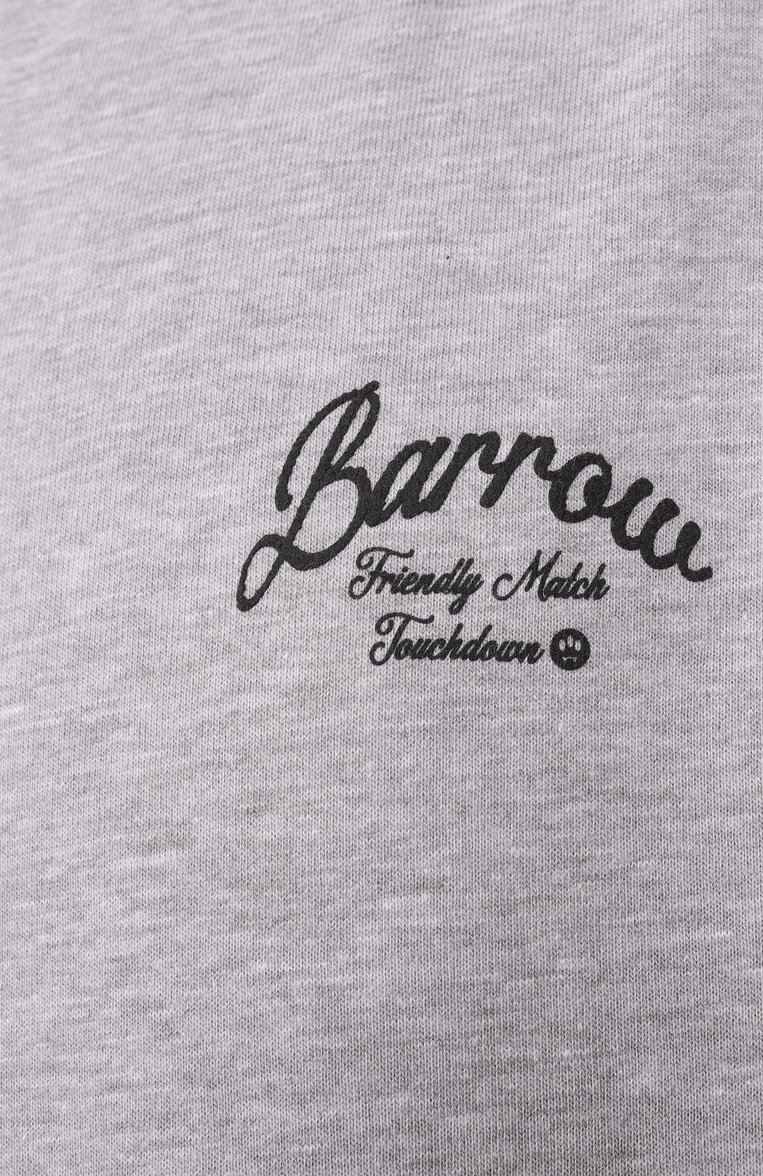 Мужская хлопковая футболка BARROW серого цвета, арт. S5BWMATH145 | Фото 6 (Материал внешний: Хлопок; Рукава: Короткие; Длина (для топов): Стандартные; Принт: С принтом; Стили: Гранж; Кросс-КТ: Джерси; Мужское Кросс-КТ: Футболка-одежда)