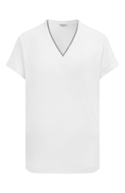 Женская хлопковая футболка BRUNELLO CUCINELLI, арт. M0T18BD222