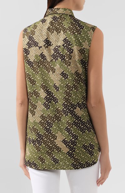 Хлопковый топ BURBERRY хаки цвета по цене 51400 руб., арт. 8016348, фото 4 Хлопковый топ BURBERRY, арт. 8016348, фото 4